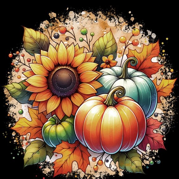 Thanksgiving Pumpkin Sunflower Kitchen Towel Set, Fall Kitchen Towel. Tea Towel - Picture 4 of 10